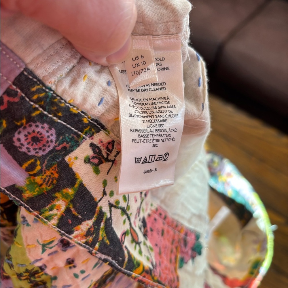 Free People patchwork cotton pants size 6 - Picture 13 of 14